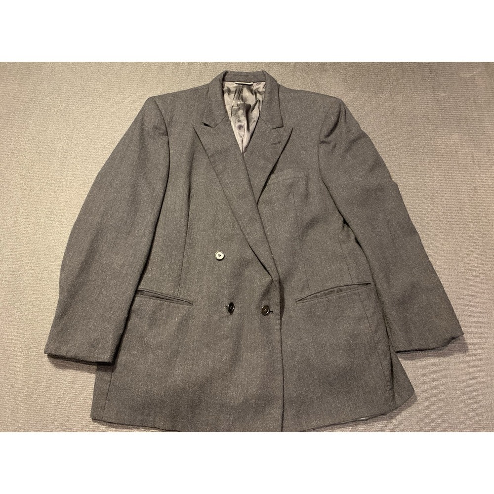 Vintage Christian Dior Paris Monsieur Wallachs Charcoal Blazer Jacket USA‎ 46R